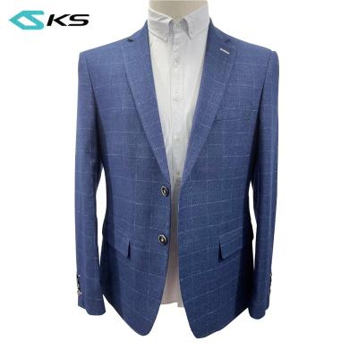 China Wholesale Men's Grid Anti-Wrinkle Garment Anti-Wrinkle Garment OEM ODM Professional Gentleman's Suits For Men for sale