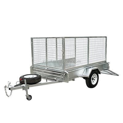 China HDG 8x5 Axle Cage Trailer Single Truck Trailer with Mesh Ramp for sale