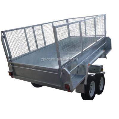 China Hot Sale Hydraulic Tipping Car Trailer 9x5 Trailer With Cage for sale