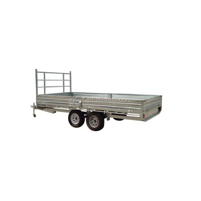 China HOT SELLING MECHANICAL Car Trailer TANDEM 8X7 DISC AXLE FLAT SURFACE TRAILER for sale