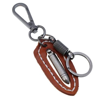 China Men's Retro Personality Bullet Key Chain Pendant Bag Key Chain Organizer Punk Multi-Key Leather Toys Gifts for sale