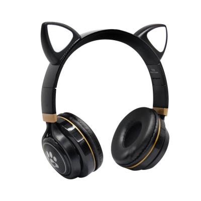 China Cute Cat Headphone Earphone With LED Light Bluetooth Earphone Music Gaming Wireless Headset for sale