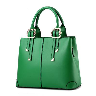 China Wholesale Cheap Expert USA Market CR Fashion PU Leather Bag With Platinum Buckle Green Handbag Tote Bag for sale