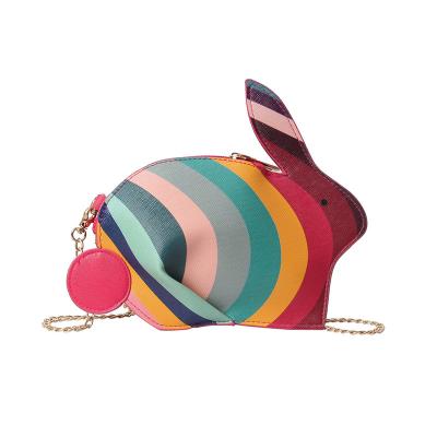 China UK Rainbow animal shaped handbag light for women chain small handbags for women rainbow cosmetic bags for sale