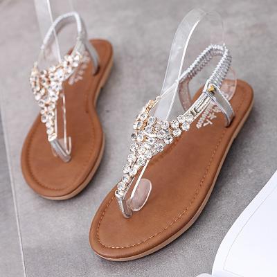 China Wholesale Women Crystal Rhinestone Anti-slippery Sandals Rhinestone Rhinestone Diamond Bling Toe Cheap Sandal for sale