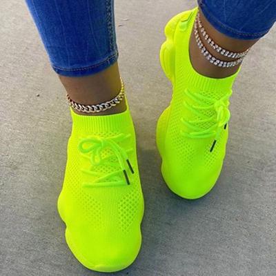 China Fashion Trend Wholesale China Fluorescent Color Shoes Bulk Sneakers For Women And Ladies Casual Sneakers 2021 for sale