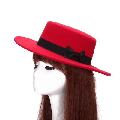 China Wholesale Custom Women's Hats Artificial Wool Vintage Elegant Felt Hat, Black Felt Hat Hats Women for sale