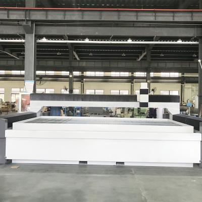 China Water Jet Cutting Machine 5axis Gantry 4000x2000mm Water Jet With 60000Psi Intensifier Pump for sale