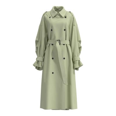 China New Viable Lady Anorak Lady Printing Double Breasted Trench Coat for sale