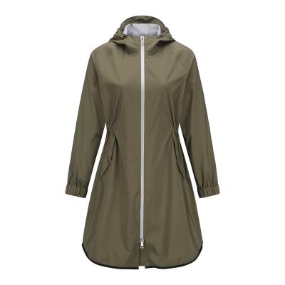 China Sustainable Women's Warm-Up Windproof Waterproof Anorak Softshell Jacket Long With Fleece Lined Hood for sale