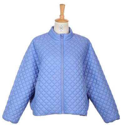 China Casual Slim Quilted Solid Long Sleeve Waterproof Logo Jacket For Women Custom Made Stylish for sale