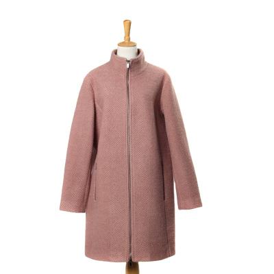 China Large Plus Size Women Woolen Outerwear Winter Viable Coat Ladies Pink Woolen Jacket for sale