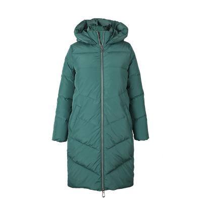 China New Fashionable Ladies Hooded Women's Silver Coats Long Down Jacket for sale