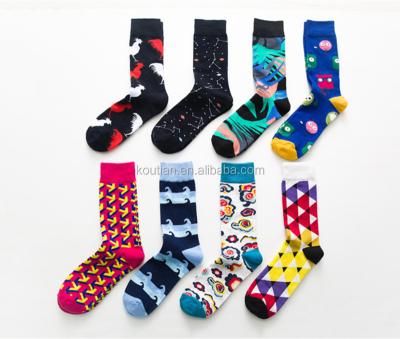 China Wholesale Custom Design Antibacterial Mens Logo Cotton/Bamboo Crew Business Men Dress Socks,Happy Funny Socks for sale