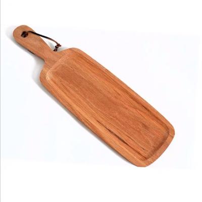 China Rectangle Wood Serving Tray With Handle OEM Natural Rectangle for sale