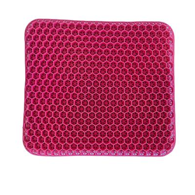 China Rose 42*37*3.5cm anti-static Second-generation Double-layer honeycomb hexagonal gel pad to reduce body pressure for sale