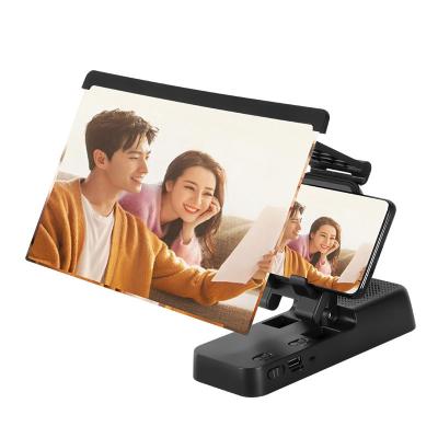 China ABS Plastic+Phoenix Lens 3D Mobile Phone Screen Magnifier HD Amplifier Video Stand with Movie Live Game Magnifying Folding Phone Holder for sale