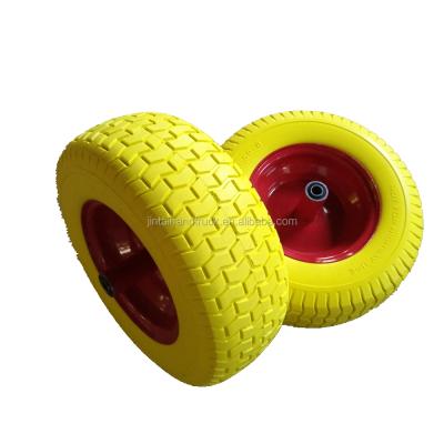 China Lawn Mower Foam Wheel 16x6.50-8 Wheelbarrow PU Flat Free Tires for sale