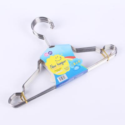 China Anti-slip Premium Stainless Steel Latest Styles Baby Hangers Kids Clothes Hanger for sale