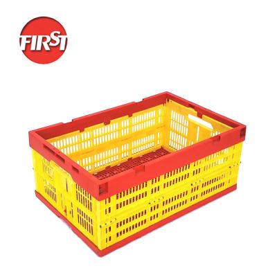 China Multi-functional Foldable Mesh Plastic Storage Crate for Stackable Collapsible Basket for sale