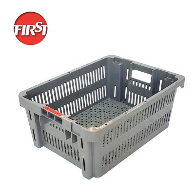 China Durable Nestable Plastic Crates 505*370*210mm Size Convenient for Moving and Shipping for sale