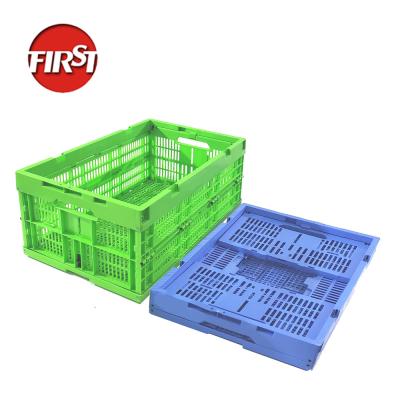 China Large 45l Plastic Folding Crate For Fruits And Vegetables  Turnover Basket Storage for sale