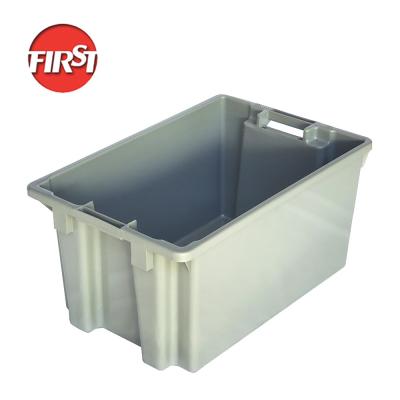 China 600x395x300mm Heavy Duty Plastic Moving Box Containers Plastic Vegetable Crates for sale