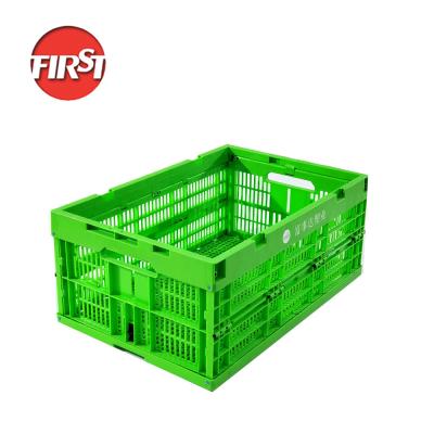 China Customized Color Foldable Mesh Plastic Crates for Fruits and Vegetables Easy to Carry for sale