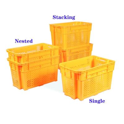 China Recyclable Stackable Collapsible Storage Bins Food Fruits Vegetables Heavy Duty Industrial for sale