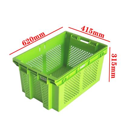 China Handle PP Plastic Turnover Box Nesting Stacking Storage Nesting Crates Plastic Bin Te koop