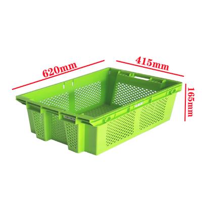 China Vlees Plastic Grocery Crates Basket Landbouw Stackable Nestable Moving Box Te koop