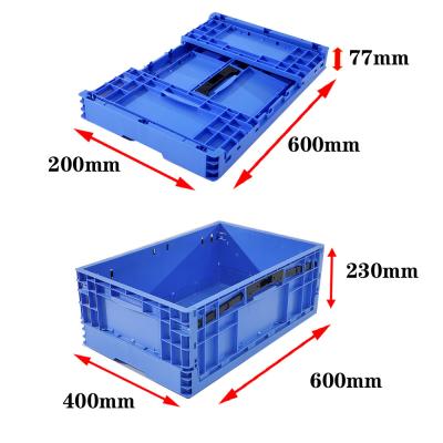 China Coloured Collapsible Plastic Folding Storage Crates Stackable Logistics 44L 32 Litre for sale