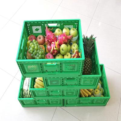 China Reusable Foldable Mesh Style Storage Container for Harvesting Crates Size 600*400*52mm for sale