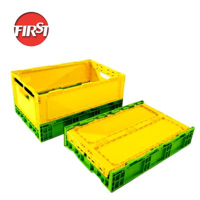 China 29L Collapsible Plastic Crates Stackable Moving Boxes For Storage for sale