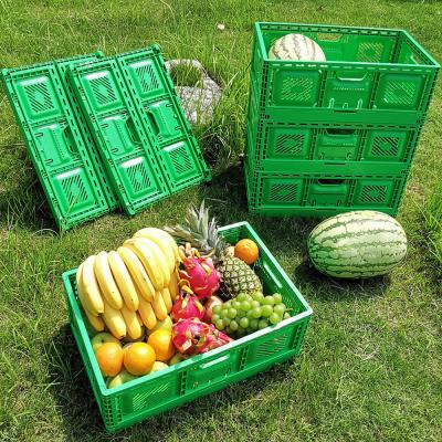 China Collapsible Plastic Storage Crate Fold Plastic Fruit Crate Moving Box 600x400x220mm for sale