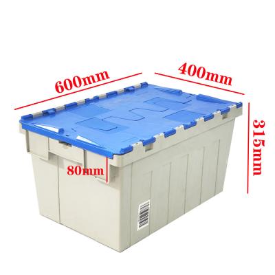 China Stackable Plastic Moving Boxes PP Plastic Crate With Lid Heavy Duty for sale