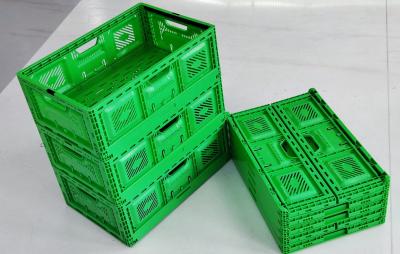 China 600*400mm 40L Collapsible Crate Plastic Foldable Container Mesh PP Stackable Storage for sale