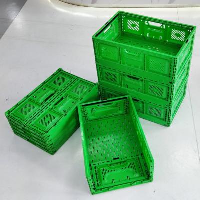 China Mesh Foldable Crate 600*400*220mm Pp Farm Storage Stackable Moving Crate Plastic for sale