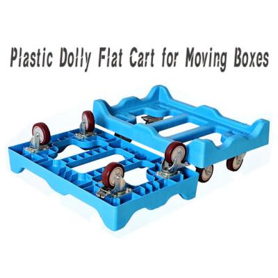 Κίνα Πλαστικό Dolly Flat Cart για μετακίνηση κιβωτίων Heavy Duty 600*400mm Πλατφόρμα Dolly Trolley προς πώληση