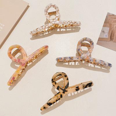 China Fashion Gradient Color Large Clip Barrette Crab Hair Claws Acetate Acetic Acid Claw For Women Girls Hairpins Headwear Hair Accessories for sale