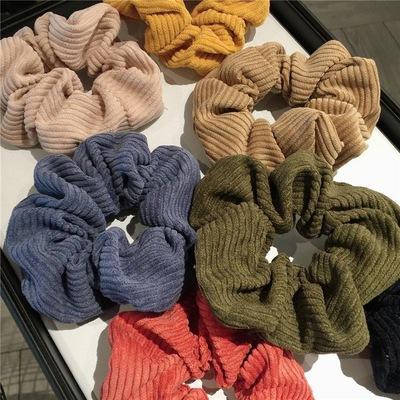 China Fashion 2021 Hot Stripes Elastic Scrunchies New Hot Ponytail Holder Headband Hair Rope Tie For Women Girls for sale