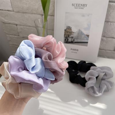 China Fashion Wholesale Cheap Satin Silk Hair Scrunchies Women Elastic Rubber Hairbands Girls Solid Ponytail Holder Hair Ties Rope Hair Accessories for sale