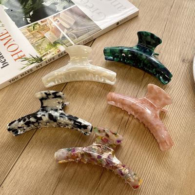 China Fashion Factory Retro Custom French Claw Clip Shark Hair Clip Cellulose Acetate Acetate Back Hair Claws For Women for sale