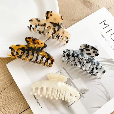 China 2021 New Fashion Cellulose Cellulose Acetate Stylish Claw Clip Shark Hair Clip Cellulose Acetate Back Head Hair Claws For Women for sale