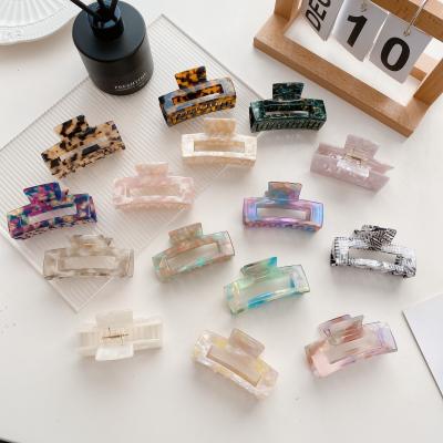 China Decoration Factory Wholesale Korean Solid Hair Claw Clips Elegant Cellulose Acetate Hairpins Barrette Crab Hair Clips Claw Clips For Women for sale