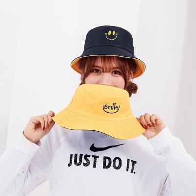 China 2022 Wholesale Custom Double-Sided All-match Bucket Hats Korean Factory Bucket Basin Hats Sunshade Bucket Hats for sale