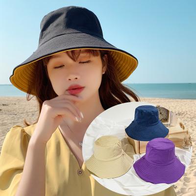 China Keep Hot Wholesale Men Caps Bucket Double Sided Hats Fisherman Factory Solid Color Reversible Hat Customize Hats For Adult for sale