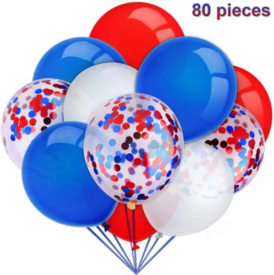 China Party Decoration 80 Pcs Independence Day Confetti Latex Balloons Arch Set For Wedding Graduation 4th Birthday Baby Shower July Decorations for sale