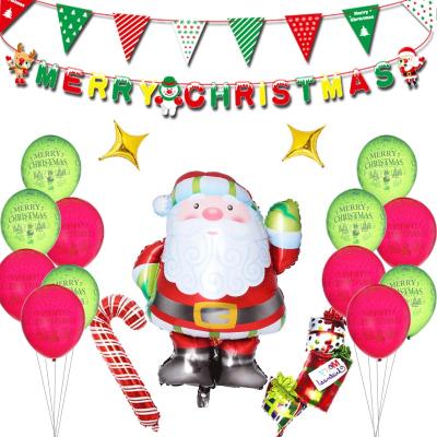 China Merry Christmas Latex Foil Balloon Banner Party Decoration 19pcs /set Party Decoration Christmas Party Supplies for sale