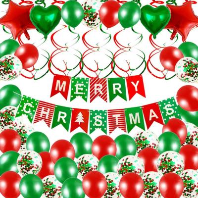 China Merry Christmas Party Decorations Xmas Balloons Decorations Kit Xmas Party Decoration Merry Christmas Banners Star Balloons Heart Balloons for sale